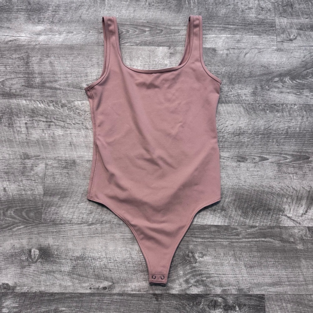 Abercrombie & Fitch Soft AF Matte Seamless Bodysuit Tan Thong Womens S